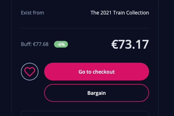 Click "Go to checkout" on a skin you want