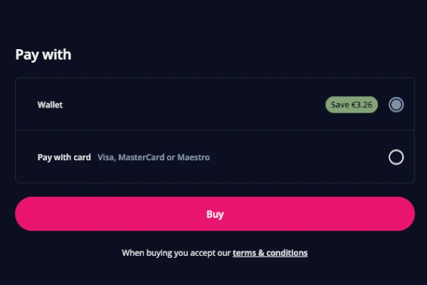Choose a payment method and confirm