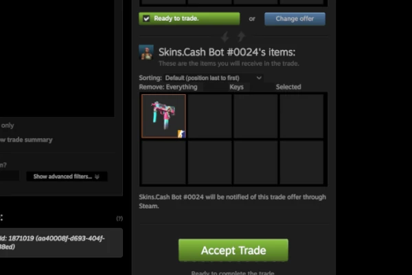 Accept the trade in Steam