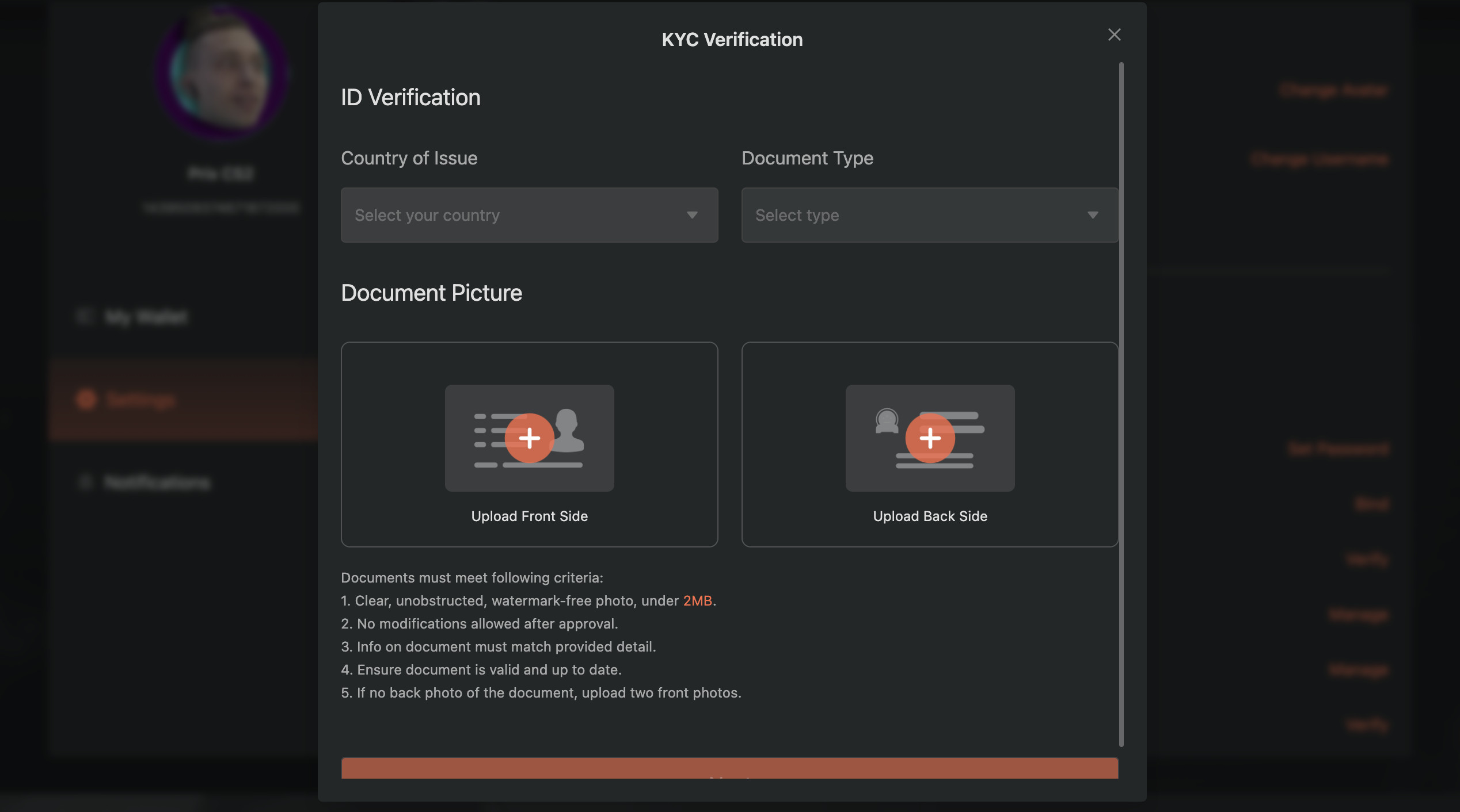 Set Up Withdrawal Methods