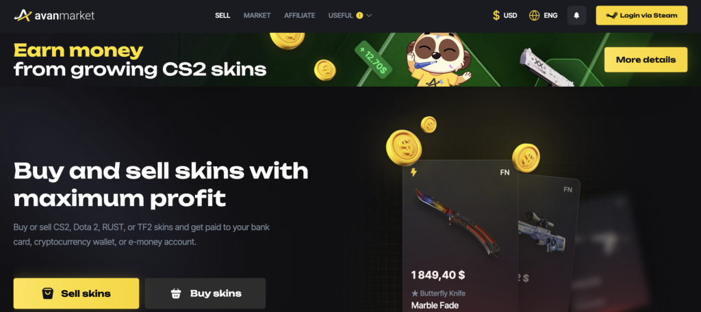 avan market for selling cs2 skins instantly