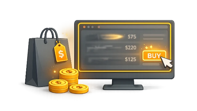 Buy skins or sell through listings